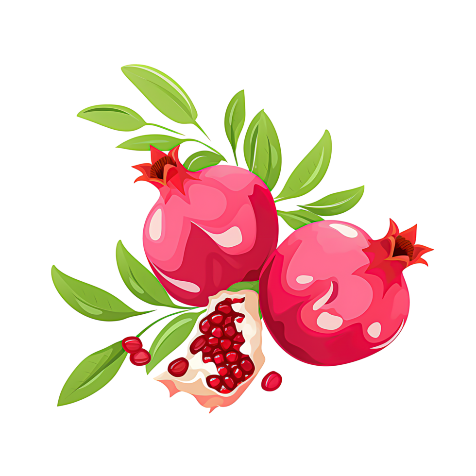 AI generated Pomegranate Fresh Garden Bloom in Mediterranean Summer png