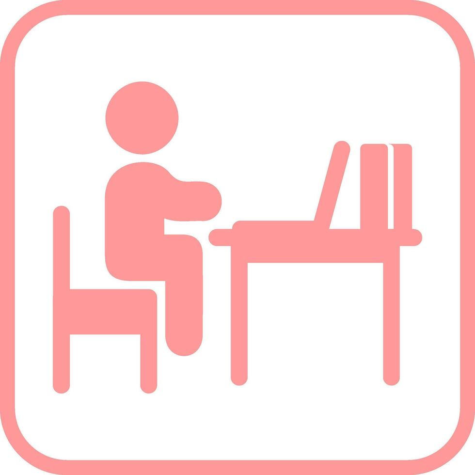 Studying Desk Vector Icon
