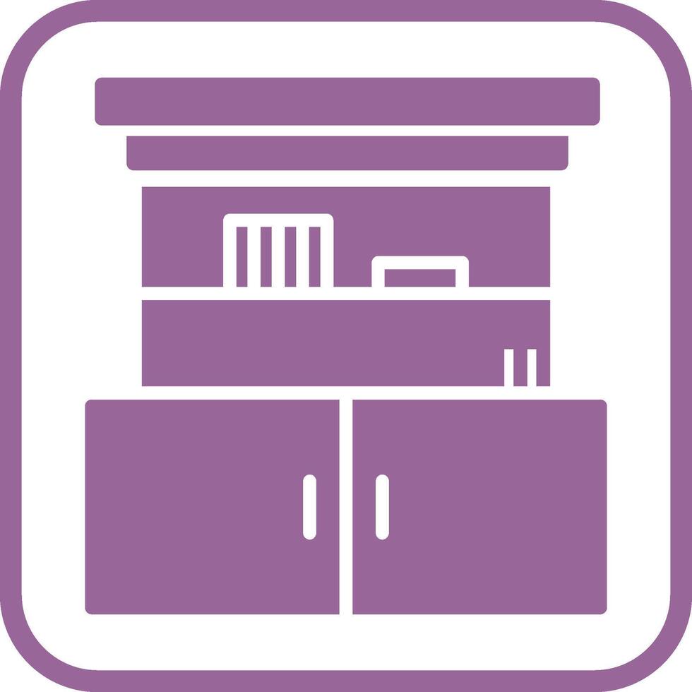 Cupboard with Shelves Vector Icon