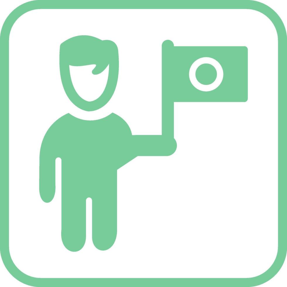 Raising Flag Vector Icon