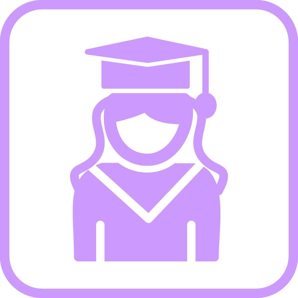 hembra graduado vector icono