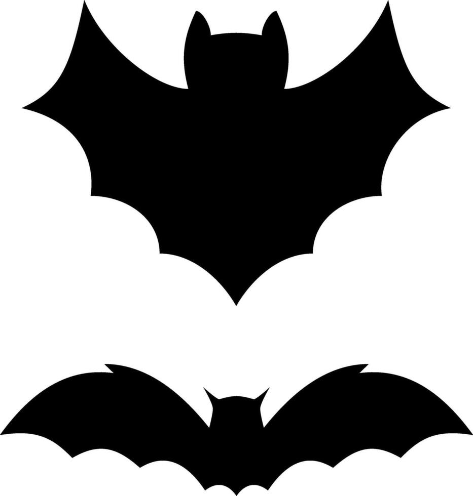 Bats icons set silhouette black vector