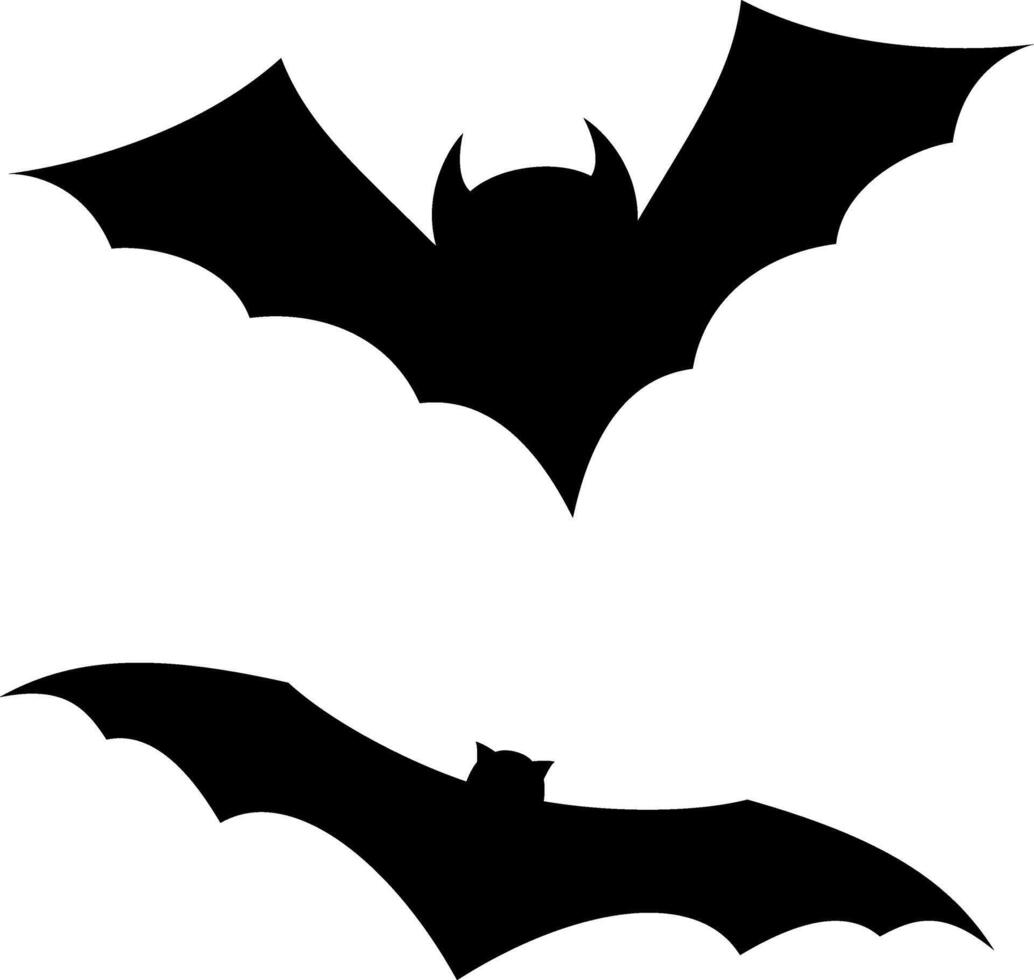 Bats icons set silhouette black vector