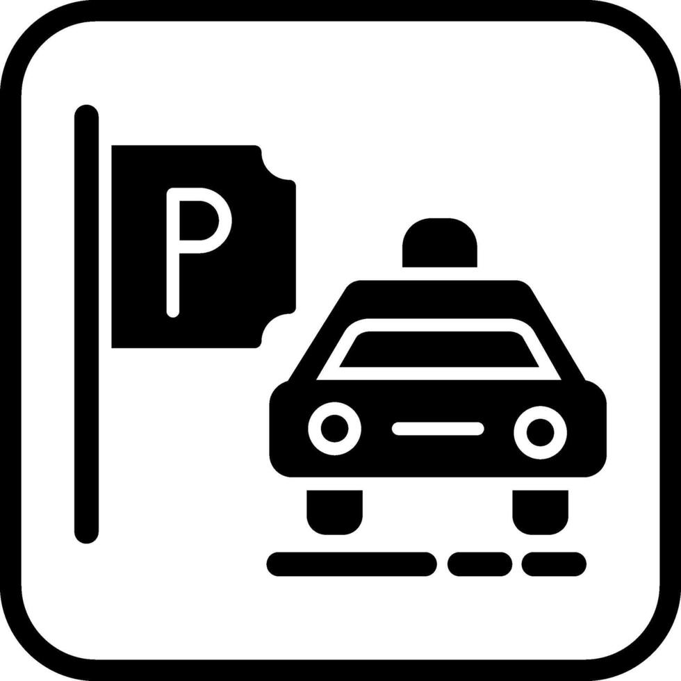 icono de vector de parada de taxi