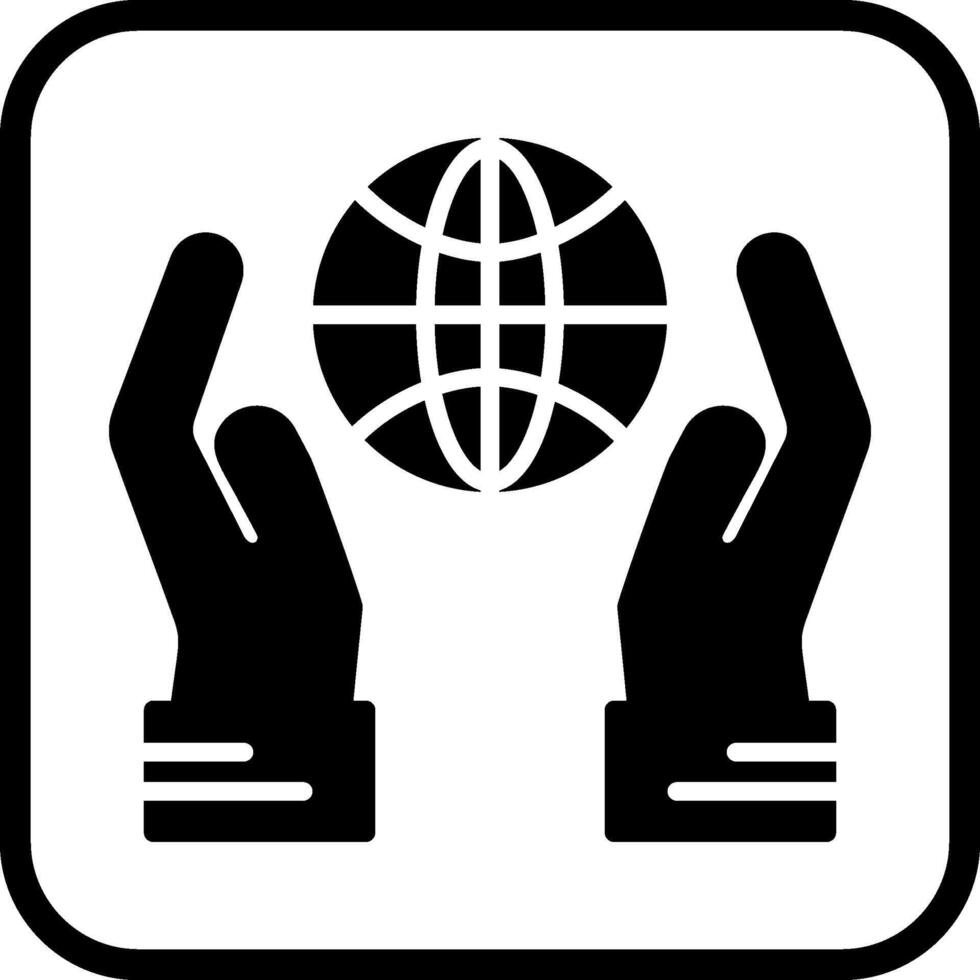 Globe Hand Vector Icon