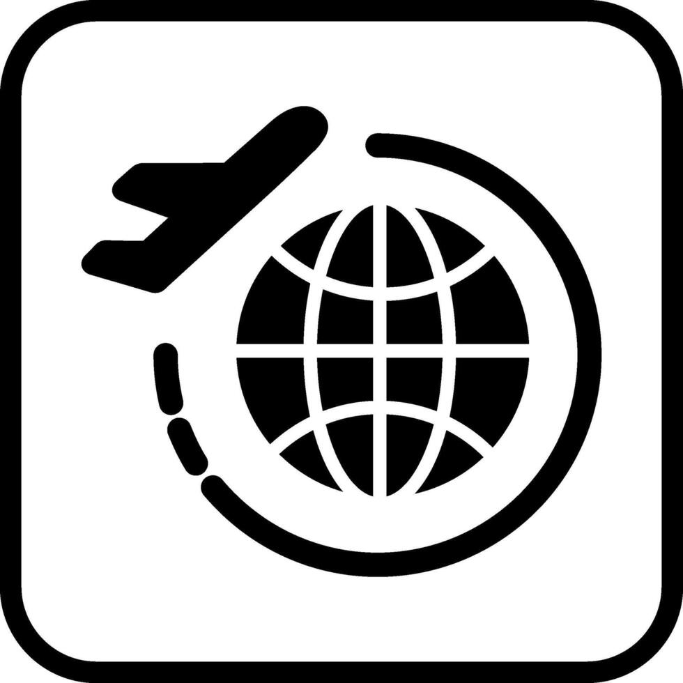 Round Travel Flights Vector Icon