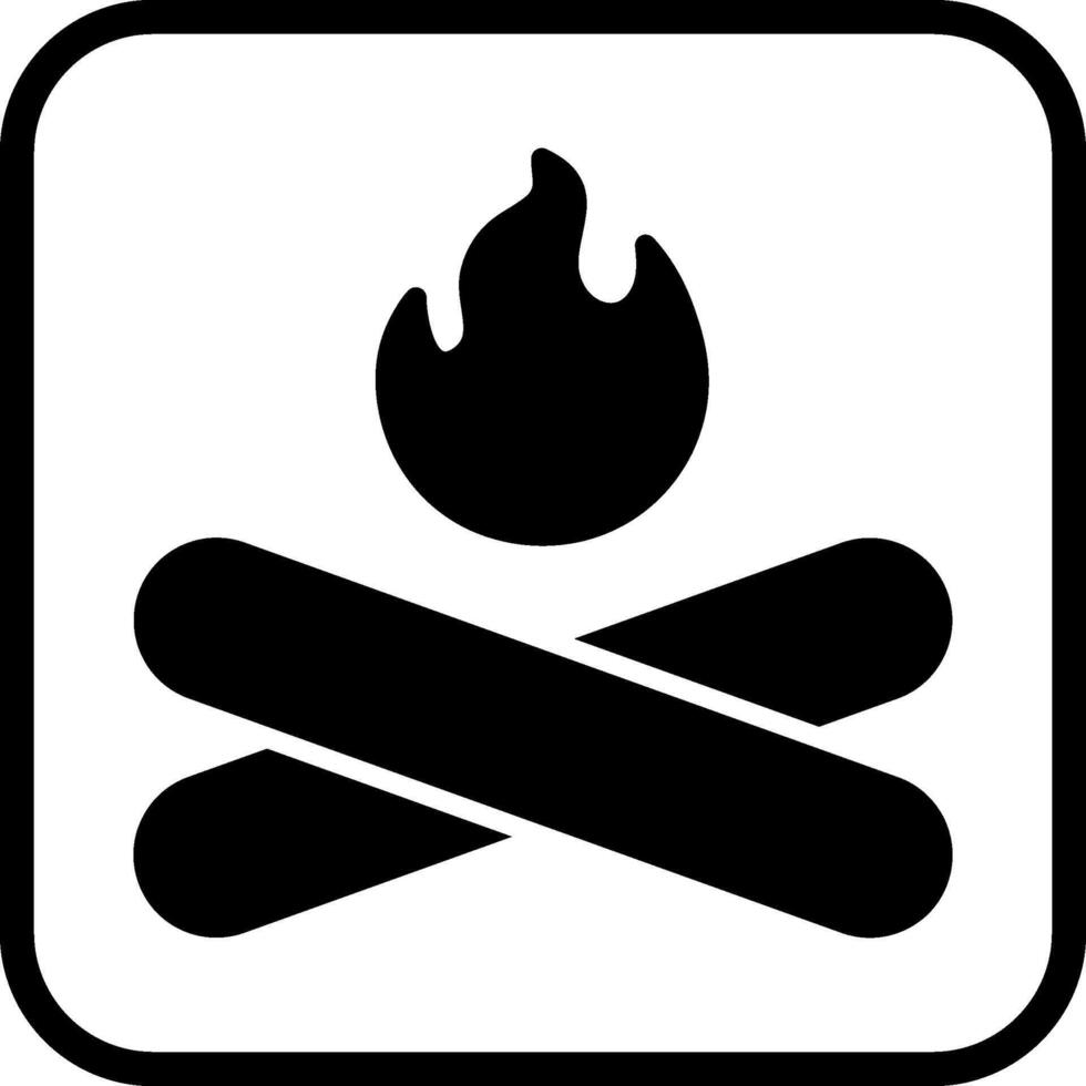 icono de vector de fuego de campamento