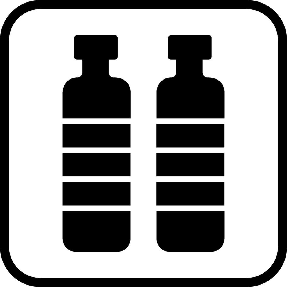 botella en icono de vector de agua