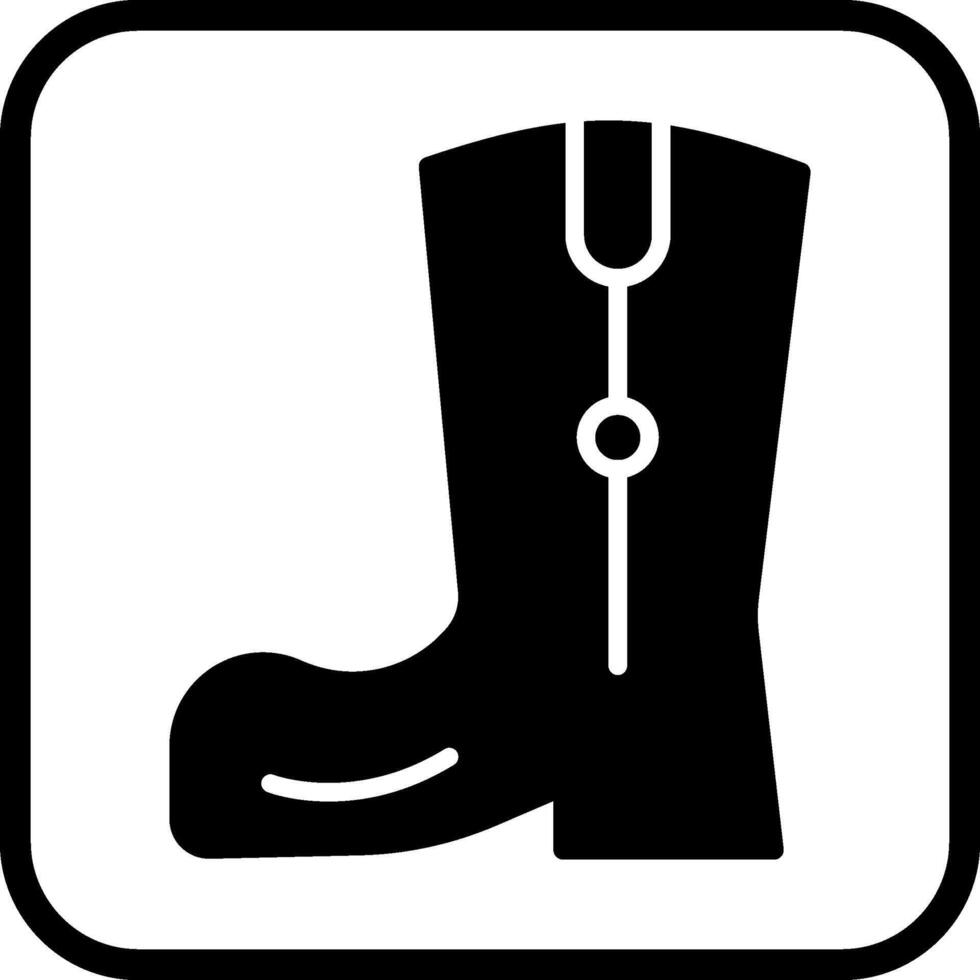 icono de vector de bota de vaquero