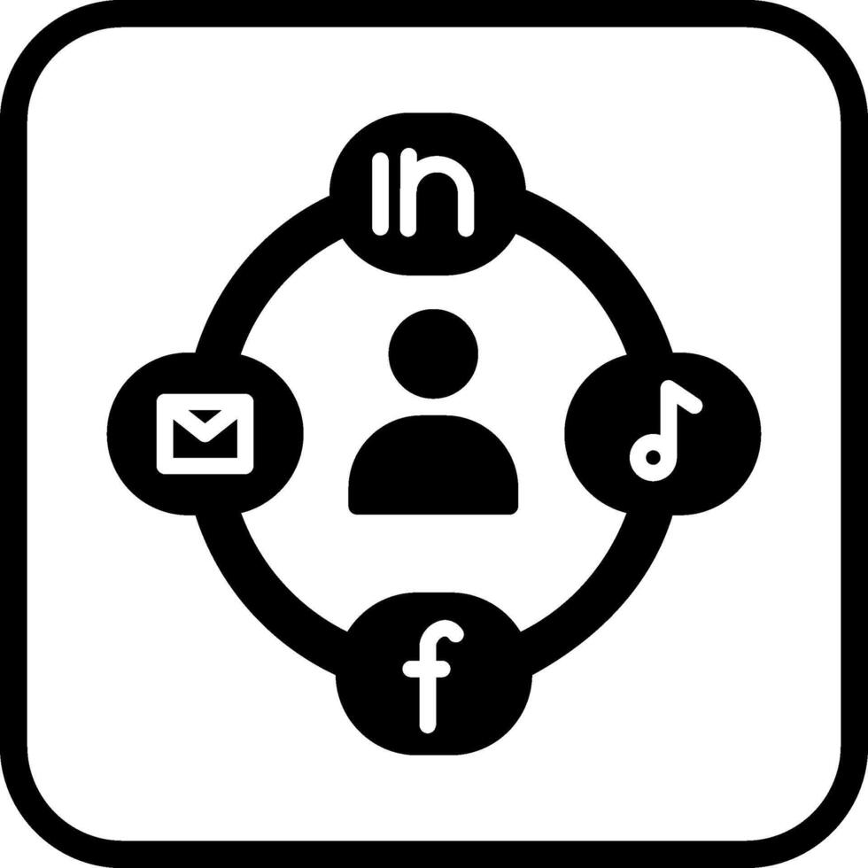 icono de vector de círculo social