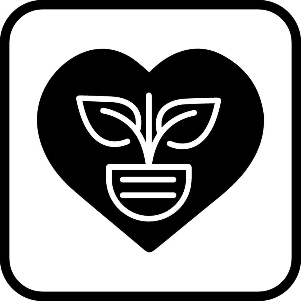 ecología corazón vector icono