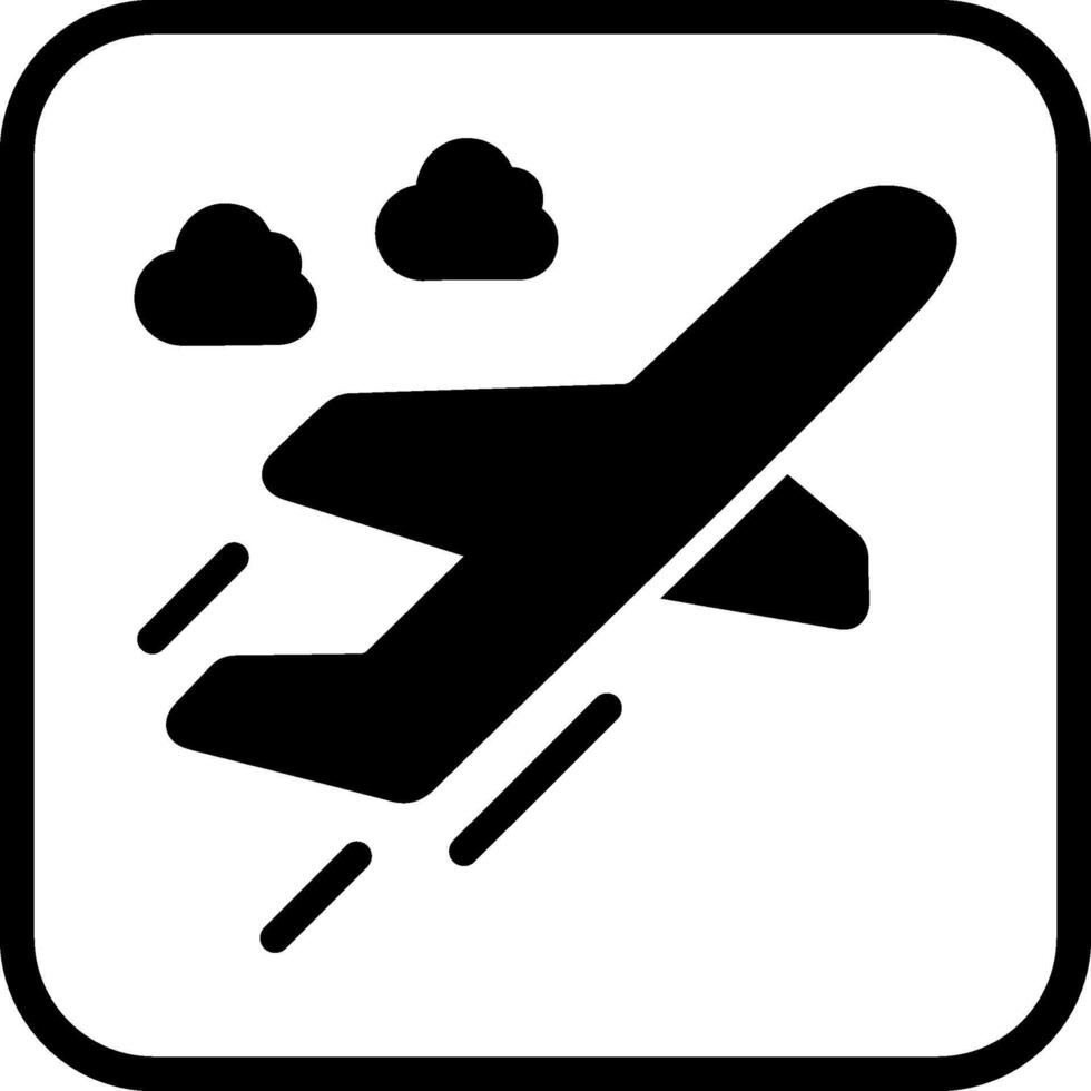 icono de vector de despegue de vuelo