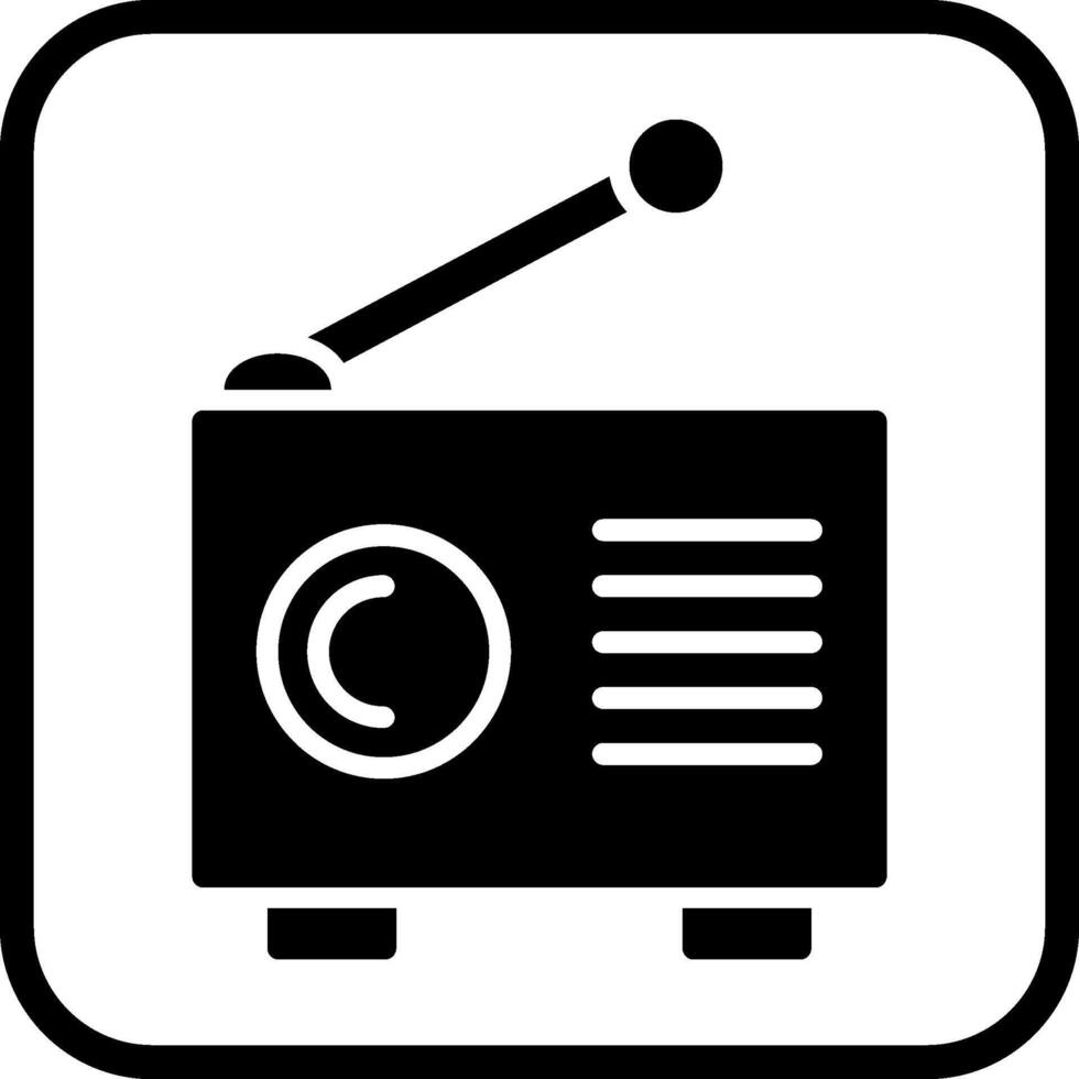 viejo icono de vector de radio