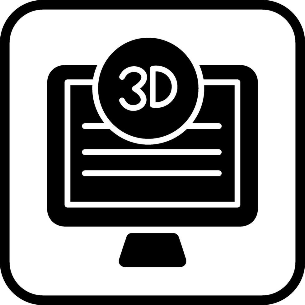 3d calidad pantalla vector icono