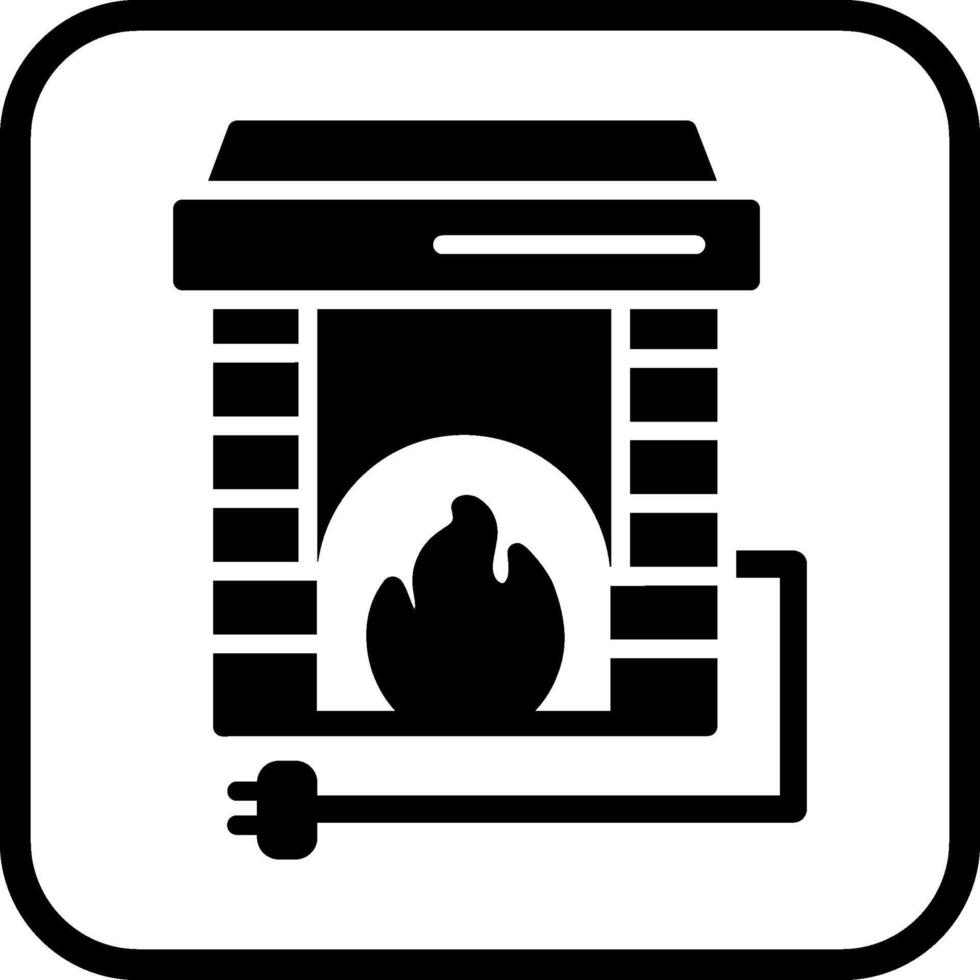 Electric Fireplace Vector Icon