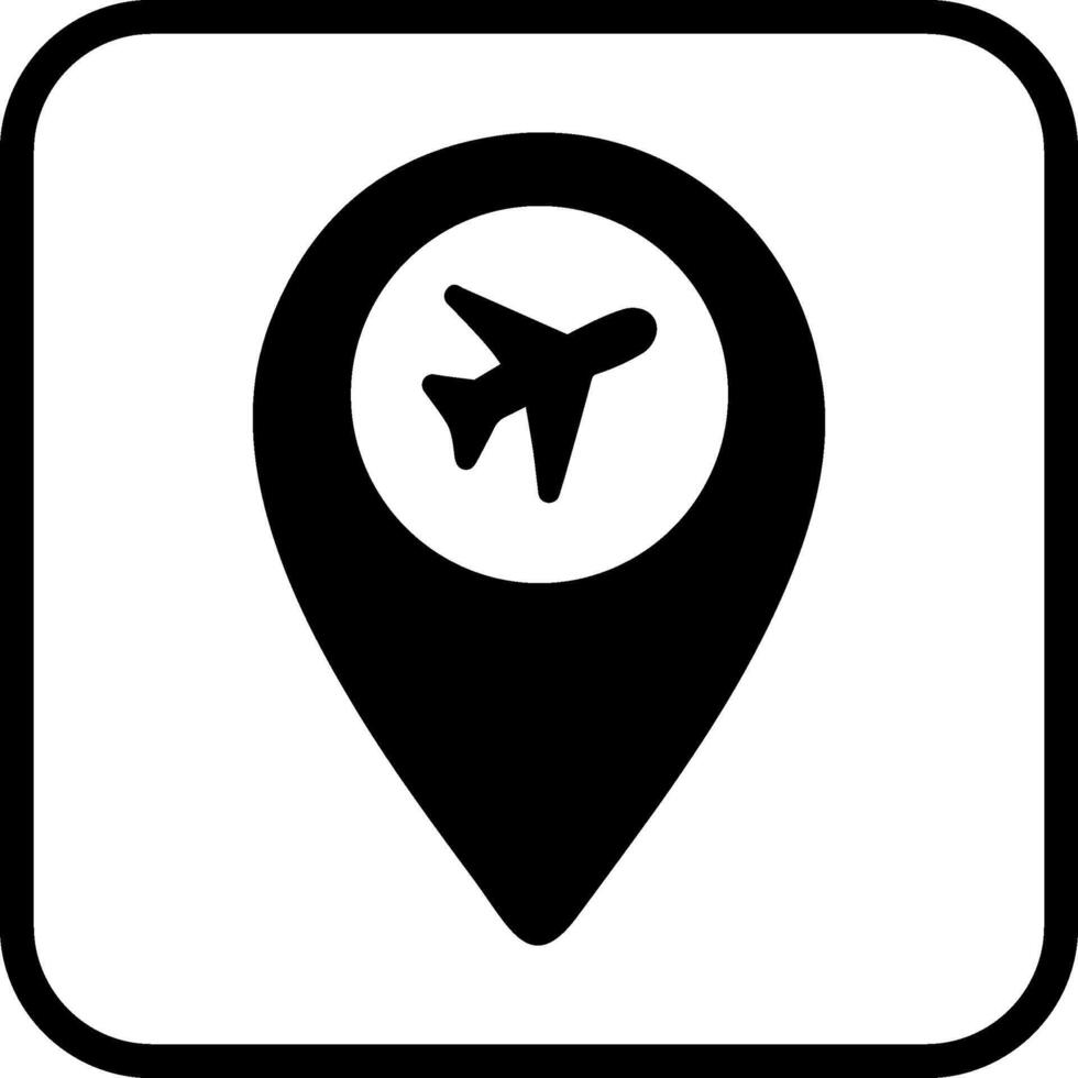 Airport Location Vector Icon