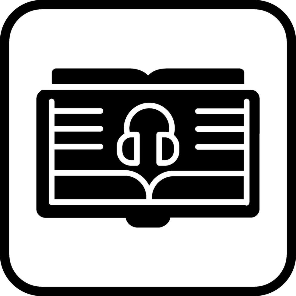 icono de vector de libro de audio