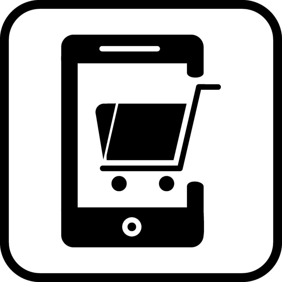 icono de vector de compras móviles