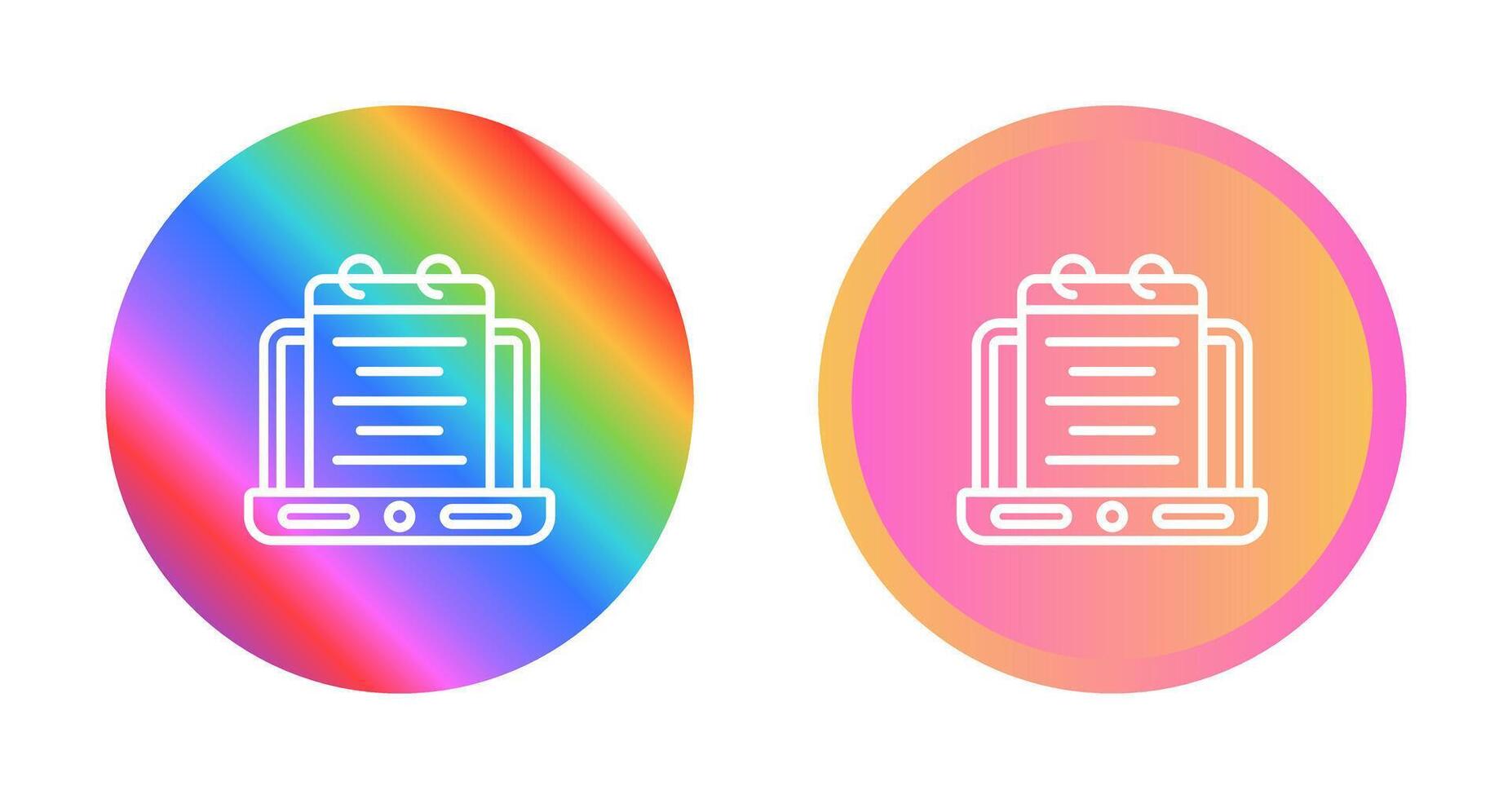 Laptop with notepad Vector Icon