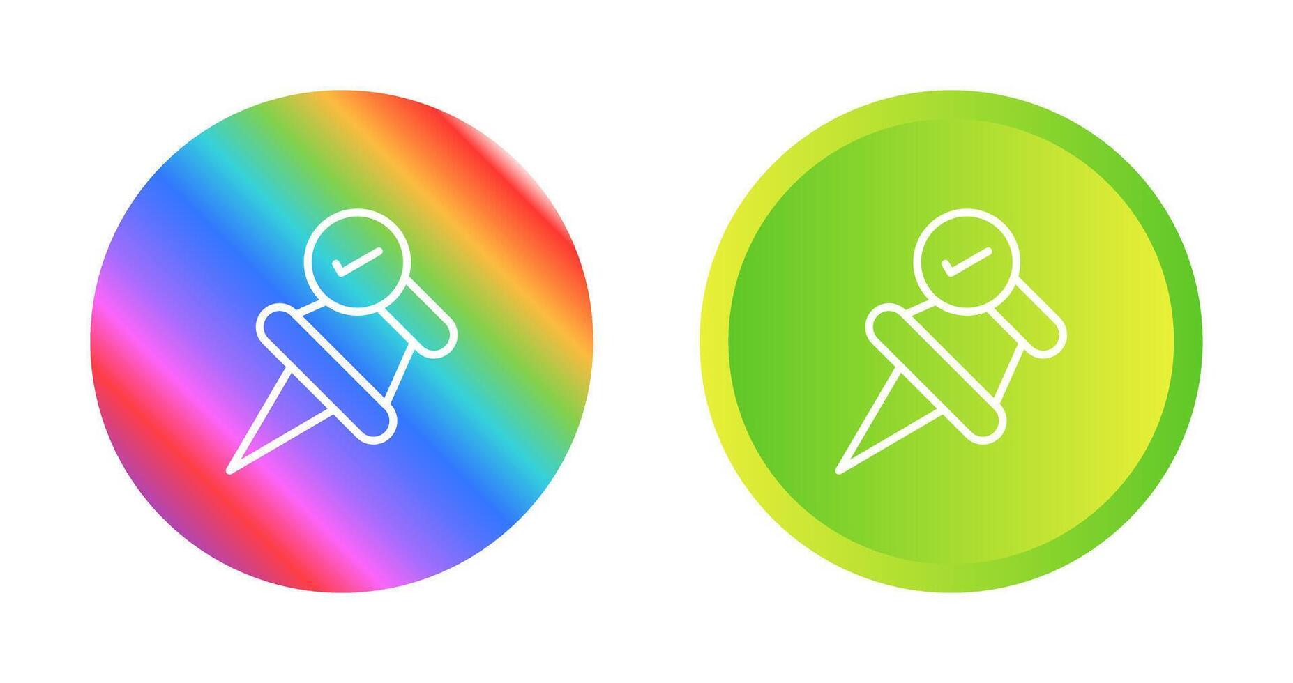 Pushpin with checkmark Vector Icon