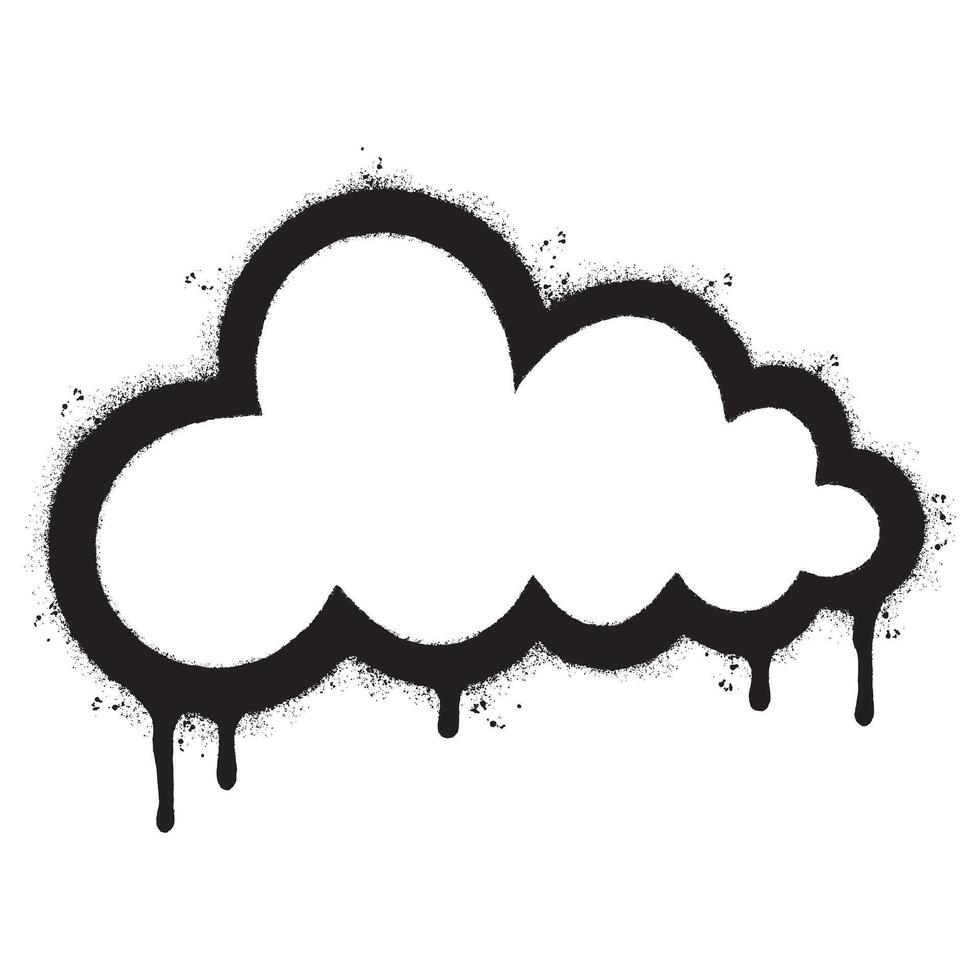 rociar pintado pintada nube icono rociado aislado con un blanco antecedentes. vector