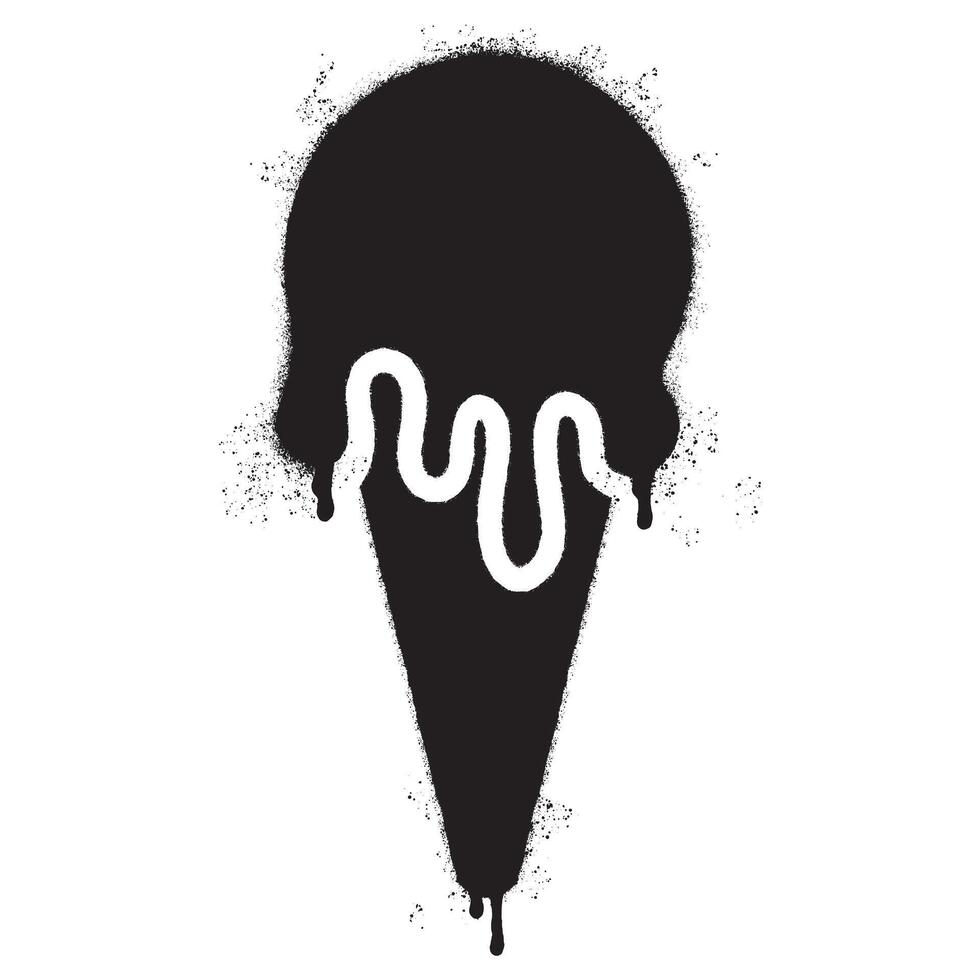 Spray Painted Graffiti ice cream con icon Sprayed isolated with a white background. vector