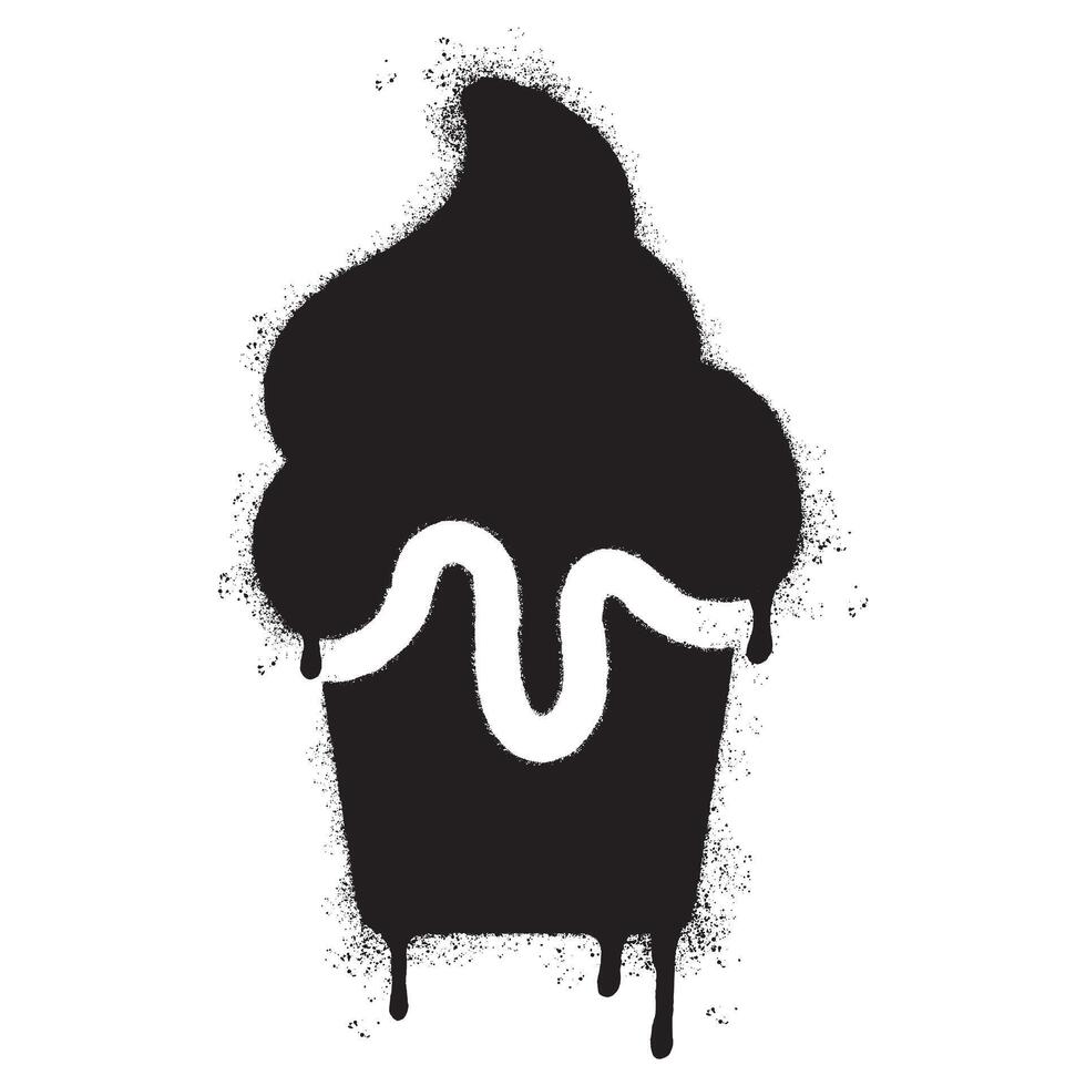 Spray Painted Graffiti ice cream con icon Sprayed isolated with a white background. vector