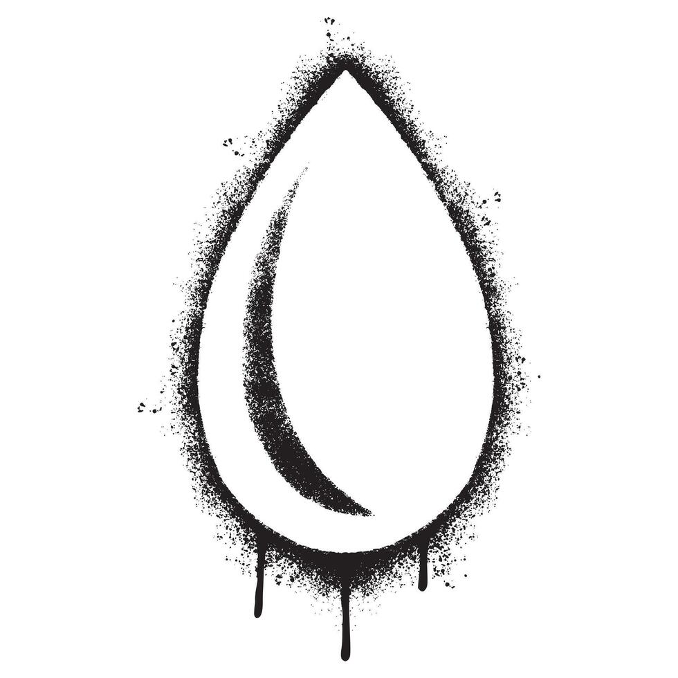 Spray Painted Graffiti Water drop logo vector icon isolated on white background.