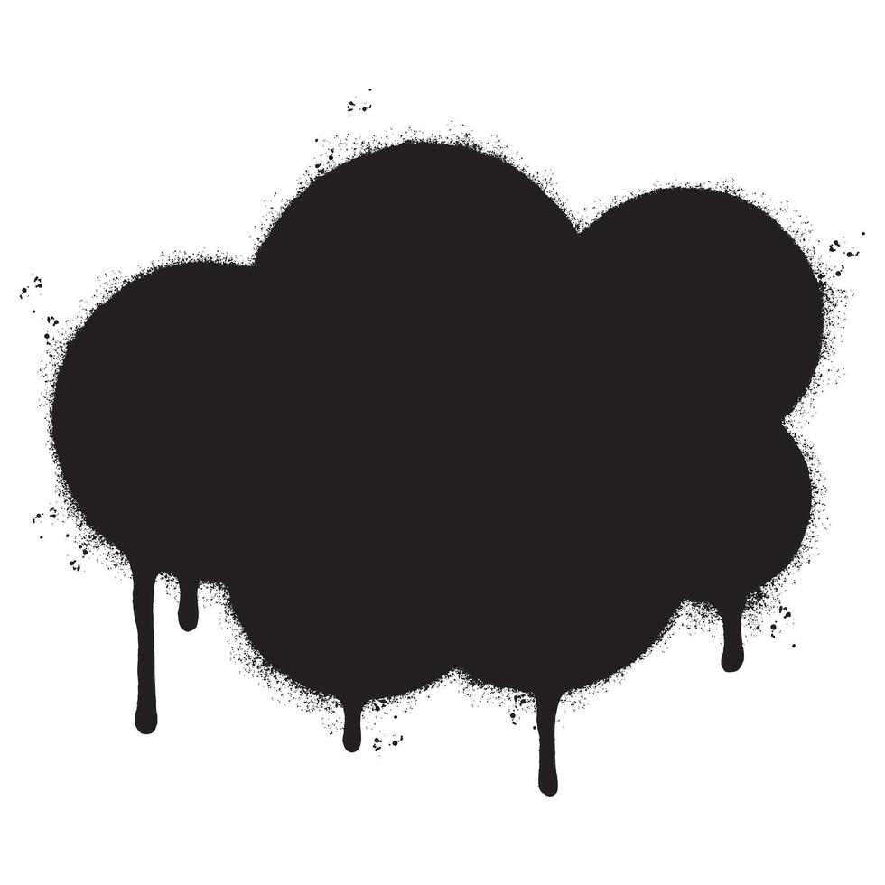 Spray Painted Graffiti cloud icon Sprayed isolated with a white background. vector