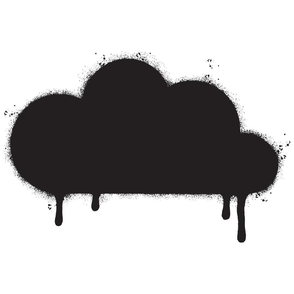 Spray Painted Graffiti cloud icon Sprayed isolated with a white background. vector