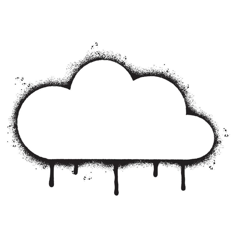 Spray Painted Graffiti cloud icon Sprayed isolated with a white background. vector