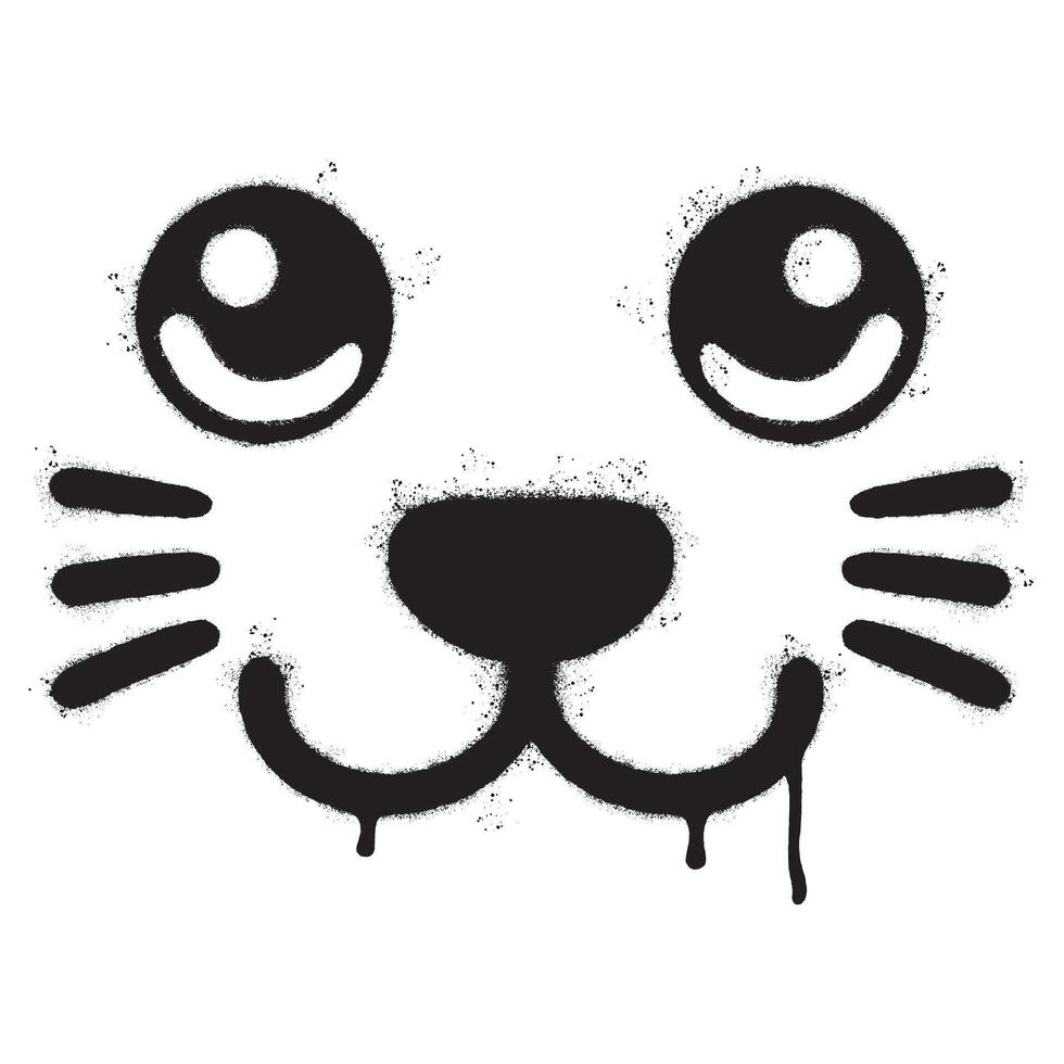 Spray Painted Graffiti Cat icon Word Sprayed isolated with a white background. graffiti Kitty sign with over spray in black over white. Vector illustration.