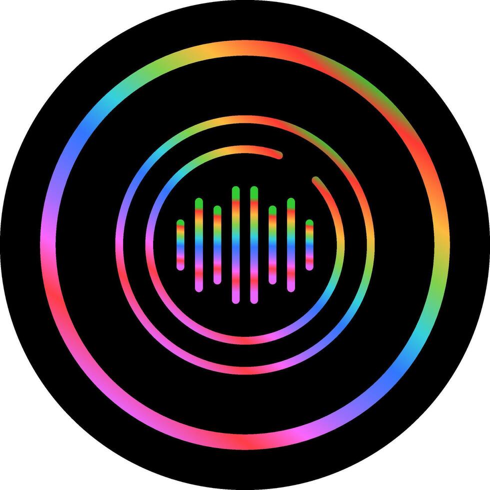 Audio Spectrum Circle Vector Icon