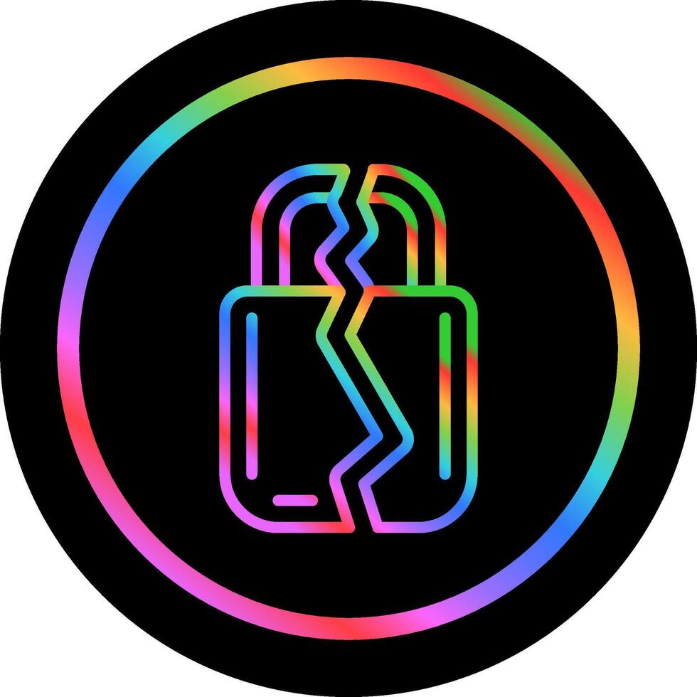 Brocken Padlock Vector Icon