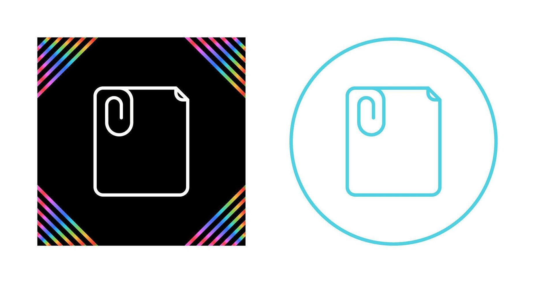 Paperclip with paper Vector Icon