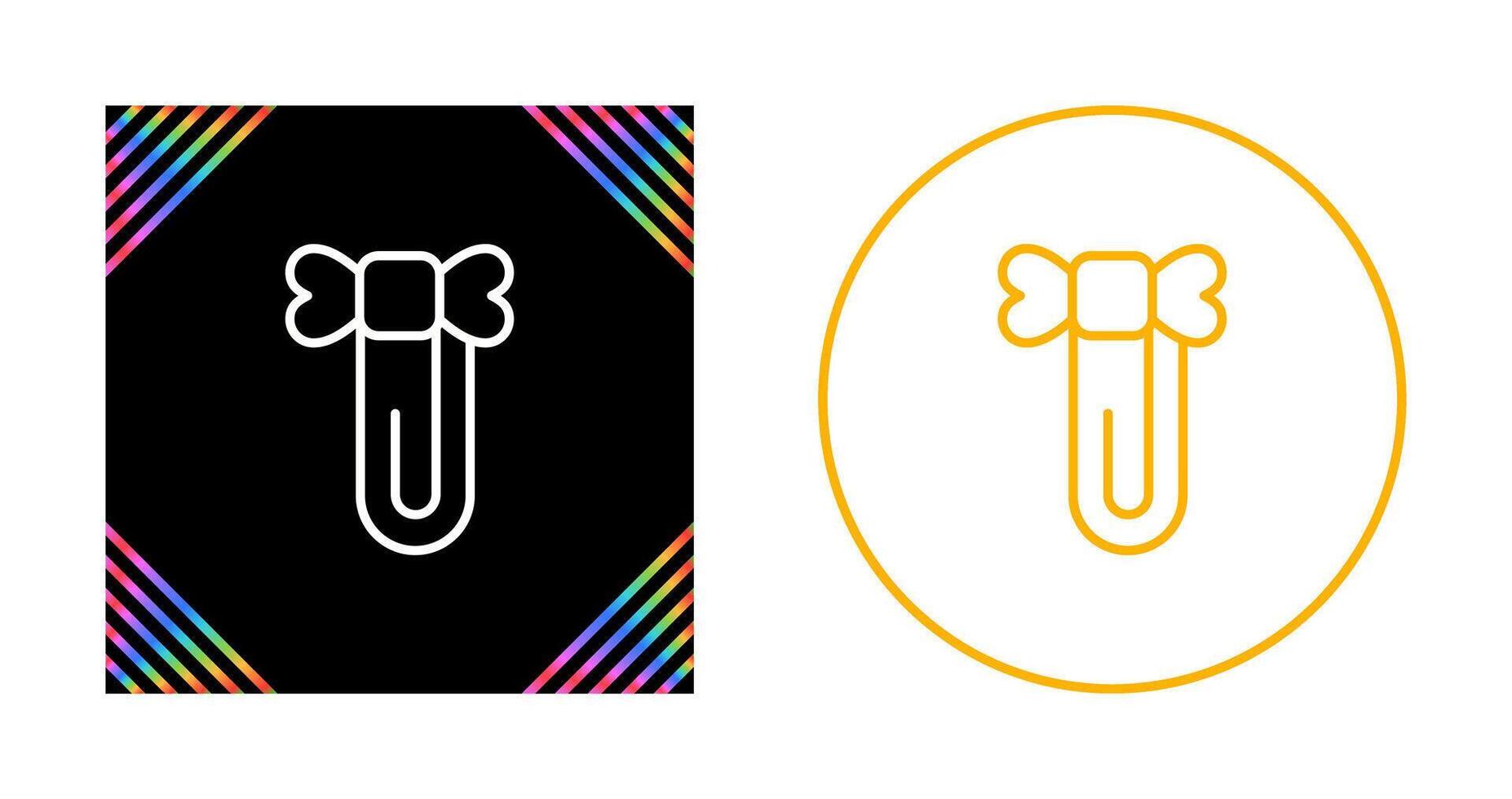 Paperclip with ribbon Vector Icon