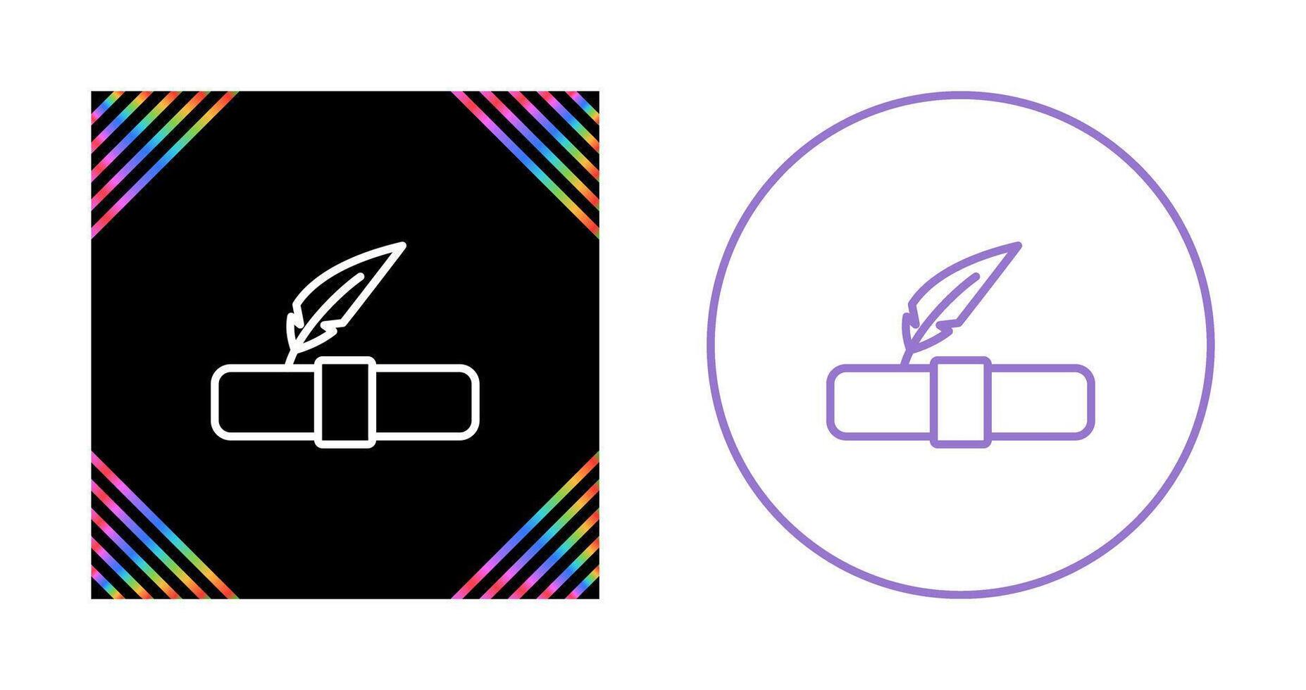 Quill pen with scroll Vector Icon