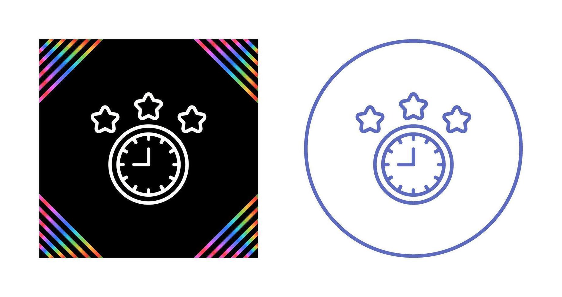 Clock With Stars Vector Icon