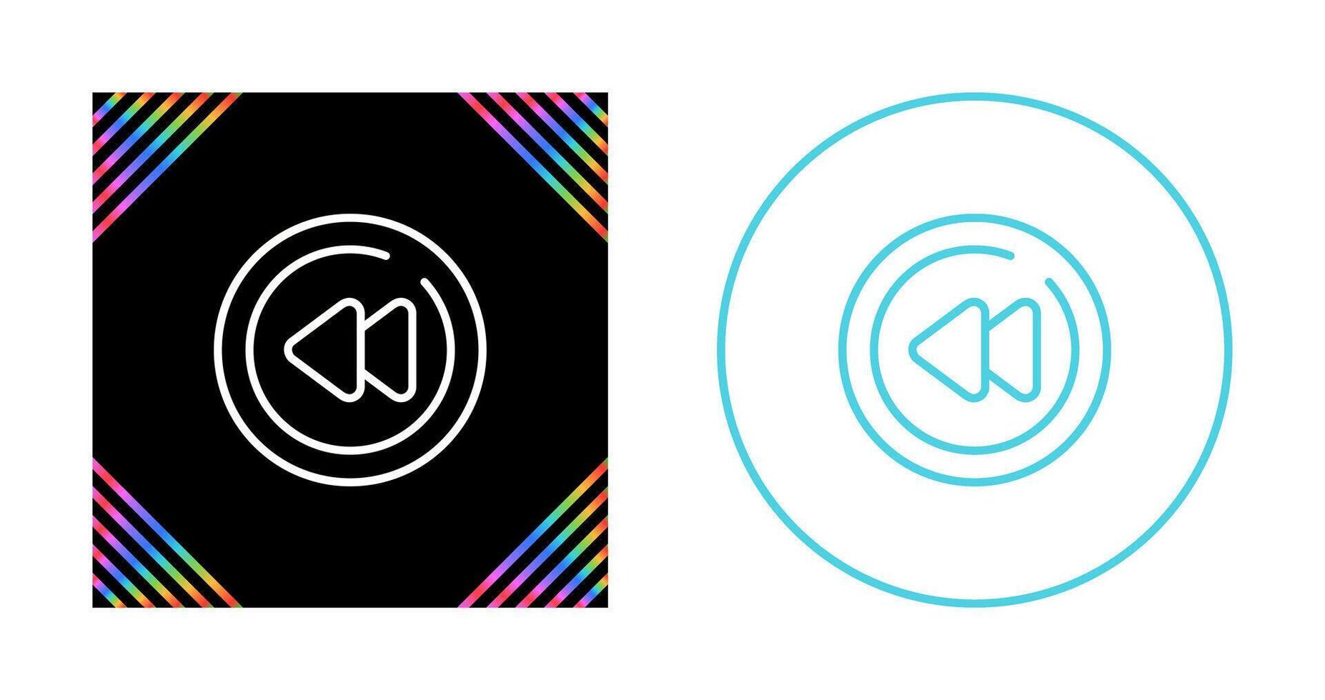 Video Rewind Circle Vector Icon