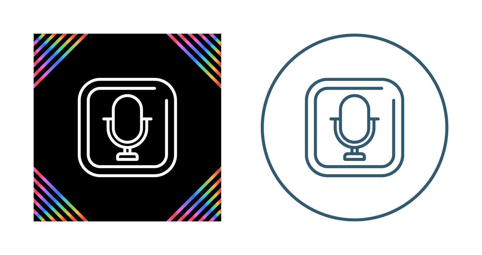 Microphone Square Vector Icon