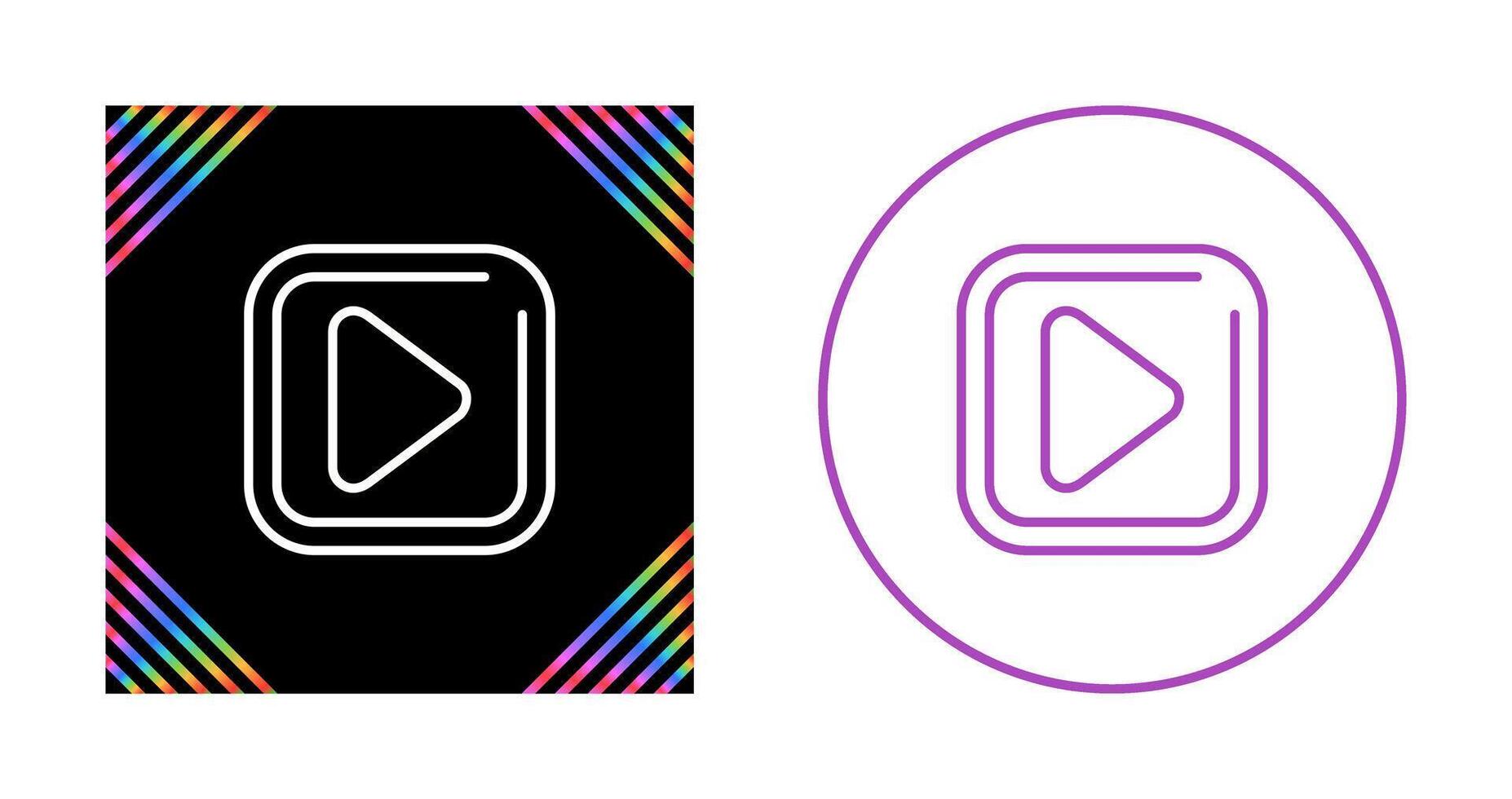 Play Sqaure Vector Icon