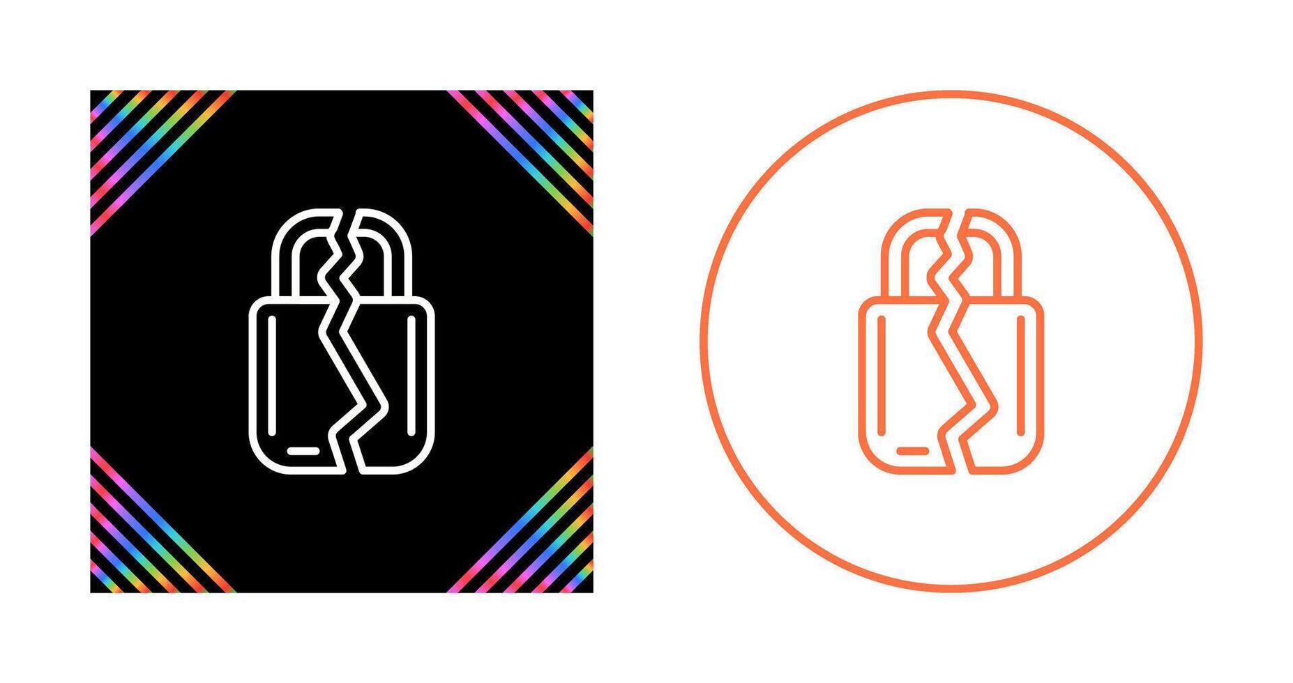 Brocken Padlock Vector Icon