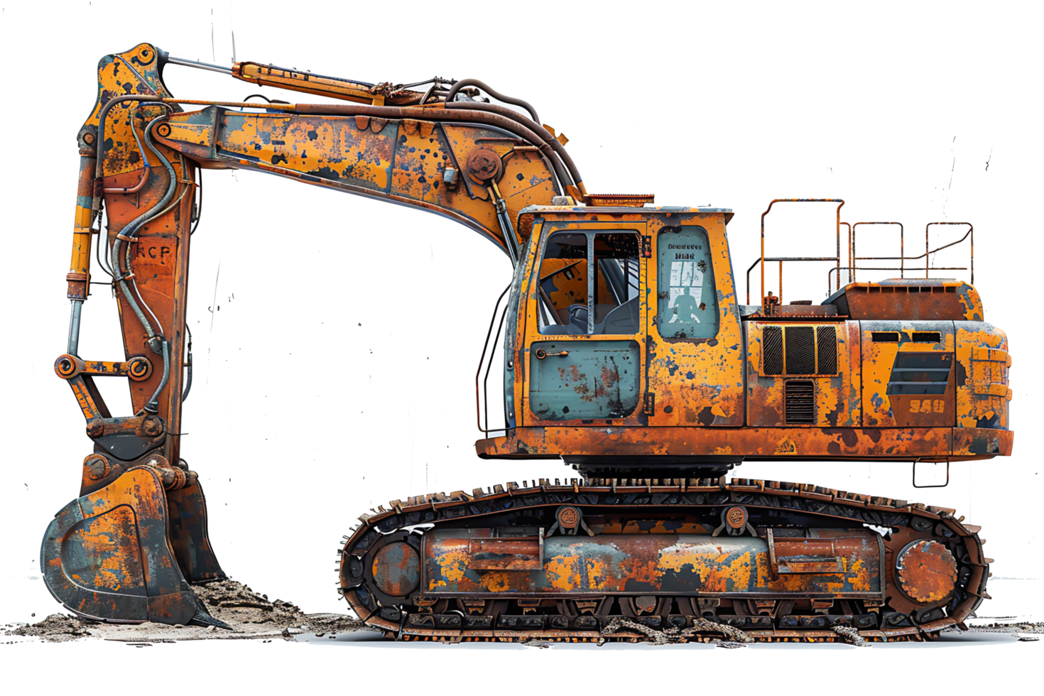 AI generated Groundbreaking Development Excavator Digging Into Earth on Construction Site for Building Infrastructure png