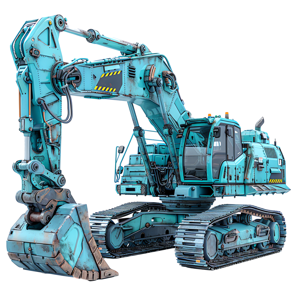 AI generated Excavator Working on Industrial Construction Site Heavy Machinery in Action for Engineering Projects, png