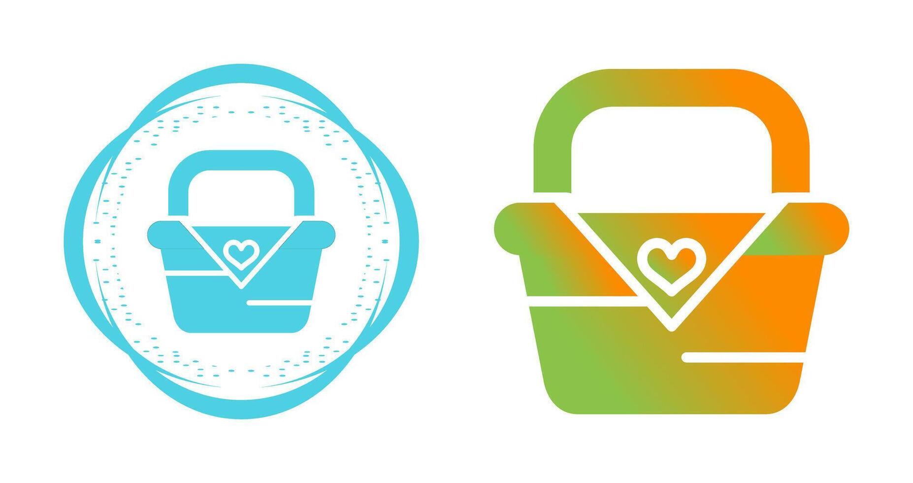 Romantic picnic basket Vector Icon