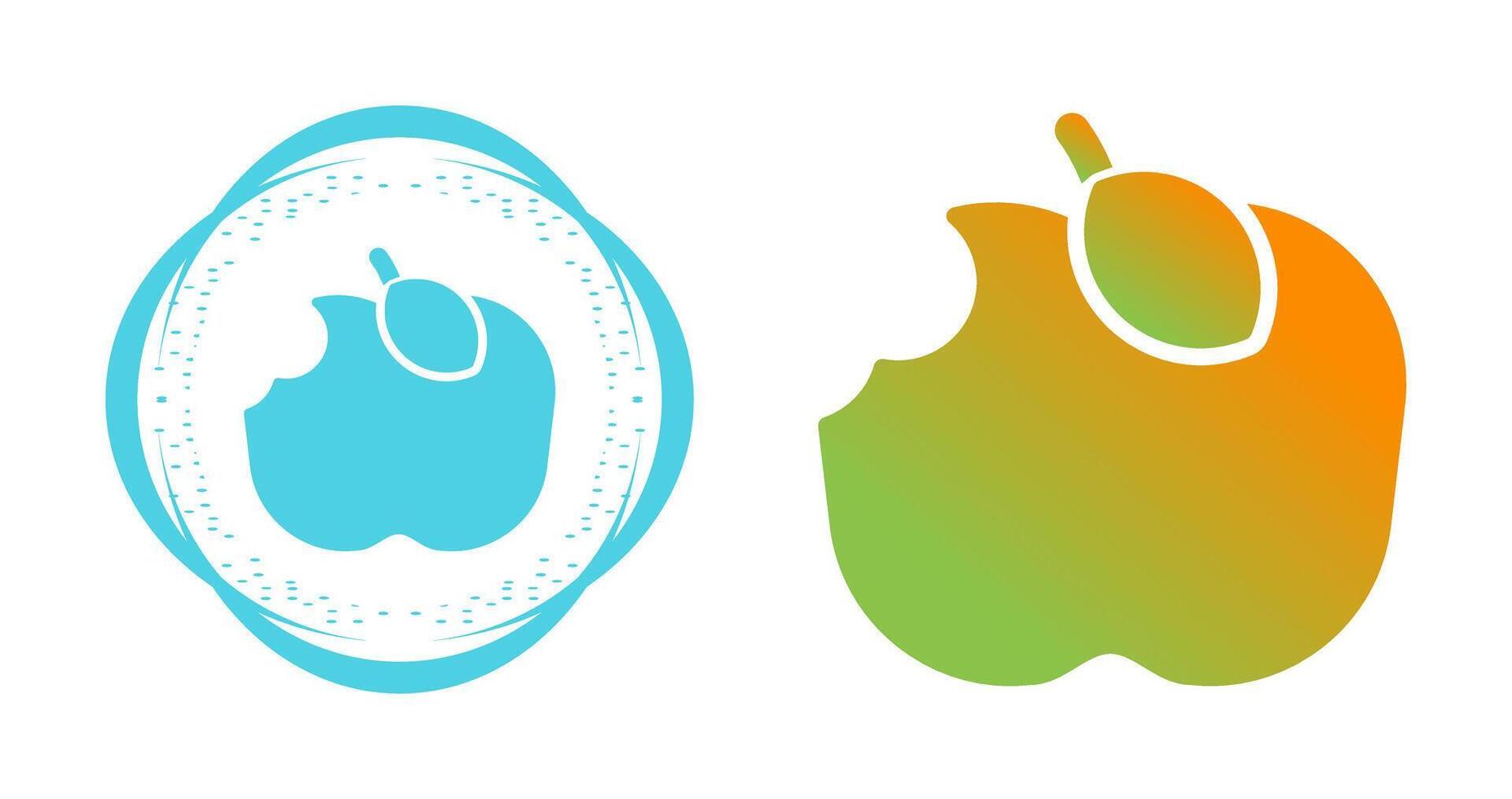 manzana comido vector icono