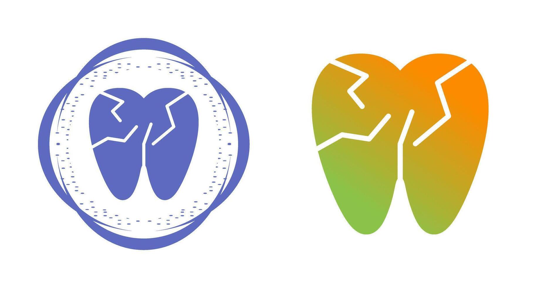 Cracked Tooth Vector Icon