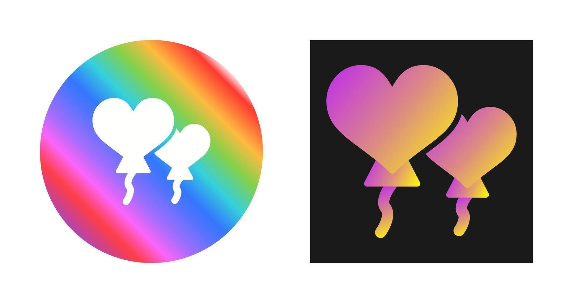 Heart shaped balloons Vector Icon