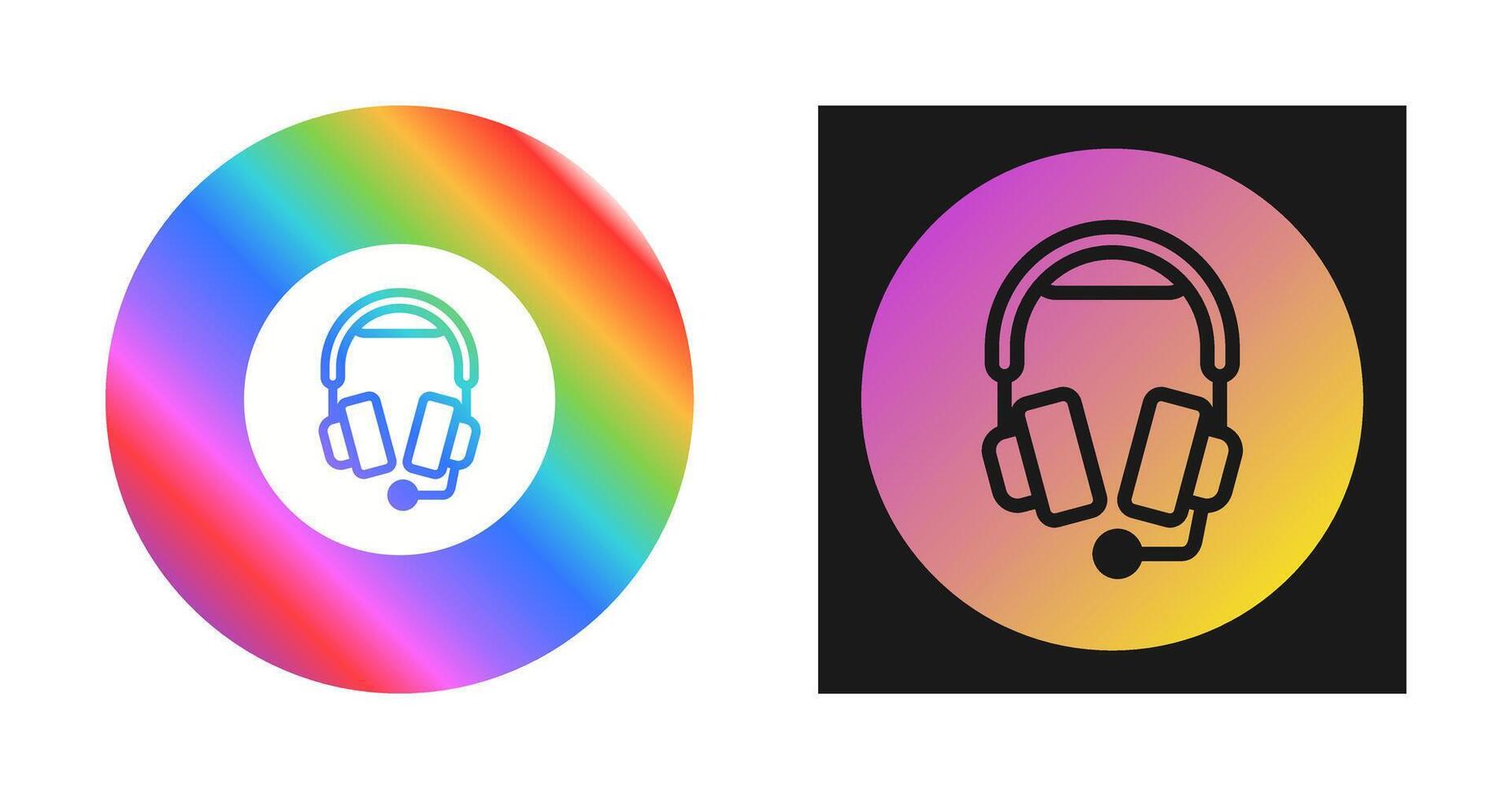 Headphones with Microphone Vector Icon