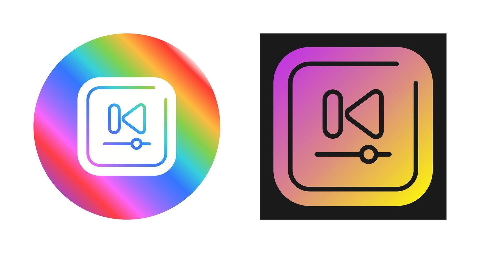 Video Previous Track Square Vector Icon